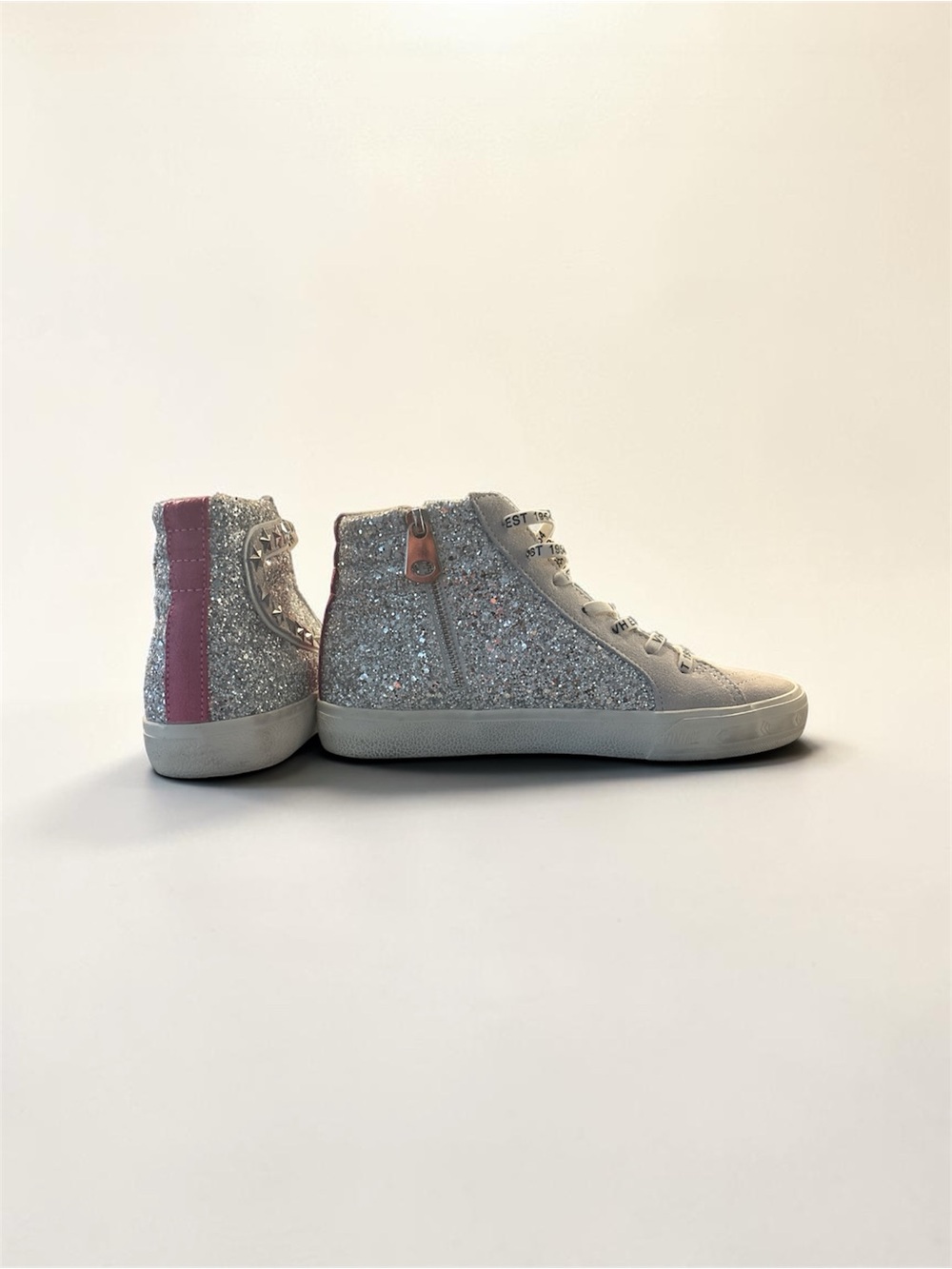 Vintage Havana Silver Glitter High-Top Sneakers